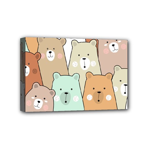 Colorful-baby-bear-cartoon-seamless-pattern Mini Canvas 6  X 4  (stretched) by Sobalvarro