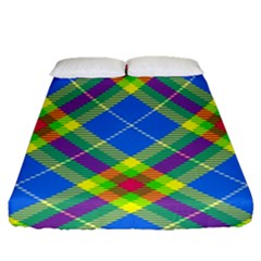 Clown Costume Plaid Striped Fitted Sheet (queen Size) by SpinnyChairDesigns