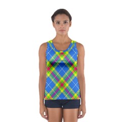 Clown Costume Plaid Striped Sport Tank Top  by SpinnyChairDesigns