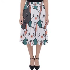 Seamless-cute-cat-pattern-vector Classic Midi Skirt by Sobalvarro