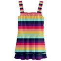 Contrast Rainbow Stripes Kids  Layered Skirt Swimsuit View1