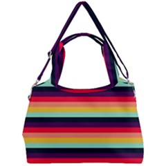 Contrast Rainbow Stripes Double Compartment Shoulder Bag by tmsartbazaar