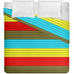 Multicolor With Black Lines Duvet Cover Double Side (king Size) by tmsartbazaar