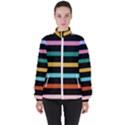 Colorful Mime Black Stripes Women s High Neck Windbreaker View1