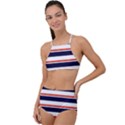 Red With Blue Stripes High Waist Tankini Set View1