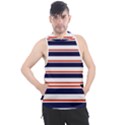 Red With Blue Stripes Men s Sleeveless Hoodie View1