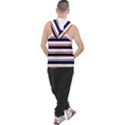 Red With Blue Stripes Men s Sleeveless Hoodie View2