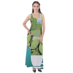 Illustrations Drink Sleeveless Velour Maxi Dress by HermanTelo