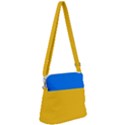 Bright Yellow With Blue Zipper Messenger Bag View1