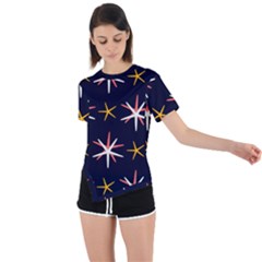 Starfish Asymmetrical Short Sleeve Sports Tee by Mariart