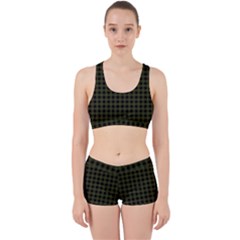 Army Green Black Buffalo Plaid Work It Out Gym Set by SpinnyChairDesigns