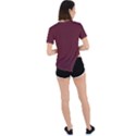 True Burgundy Color Asymmetrical Short Sleeve Sports Tee View4