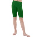 True Emerald Green Color Kids  Mid Length Swim Shorts View1