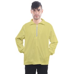 True Lemon Yellow Color Men s Half Zip Pullover by SpinnyChairDesigns