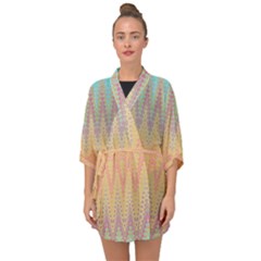 Boho Pastel Colors Half Sleeve Chiffon Kimono by SpinnyChairDesigns