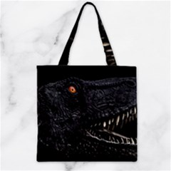 Trex Dinosaur Head Dark Poster Zipper Grocery Tote Bag by dflcprintsclothing