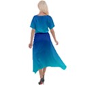 Aqua Blue and Indigo Ombre Cross Front Sharkbite Hem Maxi Dress View2