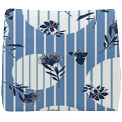 Stripes Blue White Seat Cushion by designsbymallika