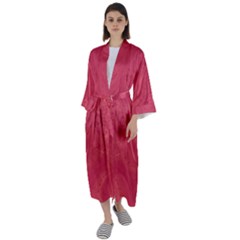 Blush Pink Octopus Swirls Maxi Satin Kimono by SpinnyChairDesigns