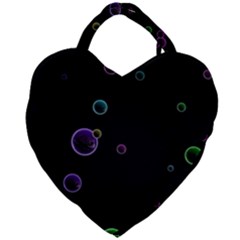 Bubble In Dark Giant Heart Shaped Tote by Sabelacarlos