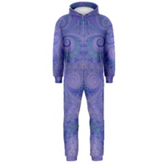 Mystic Purple Swirls Hooded Jumpsuit (men)  by SpinnyChairDesigns