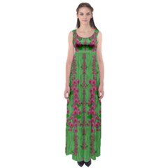 Lianas Of Sakura Branches In Contemplative Freedom Empire Waist Maxi Dress by pepitasart