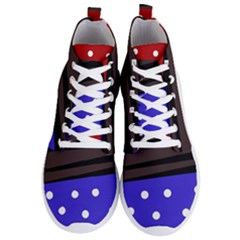 Mixed-lines-dots Black-bg Men s Lightweight High Top Sneakers by Casemiro