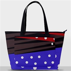 Mixed-lines-dots Black-bg Back Pocket Shoulder Bag  by Casemiro