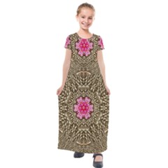 Earth Can Be A Beautiful Flower In The Universe Kids  Short Sleeve Maxi Dress by pepitasart