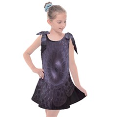 Fractal Flowers Kids  Tie Up Tunic Dress by Sparkle