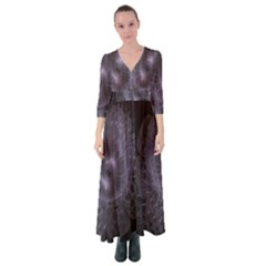 Fractal Flowers Button Up Maxi Dress by Sparkle