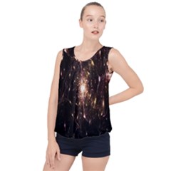 Glowing Sparks Bubble Hem Chiffon Tank Top by Sparkle