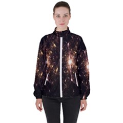 Glowing Sparks Women s High Neck Windbreaker by Sparkle