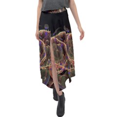 Fractal Geometry Velour Split Maxi Skirt by Sparkle