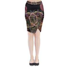 Fractal Geometry Midi Wrap Pencil Skirt by Sparkle