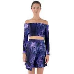 Fractal Web Off Shoulder Top With Skirt Set by Sparkle