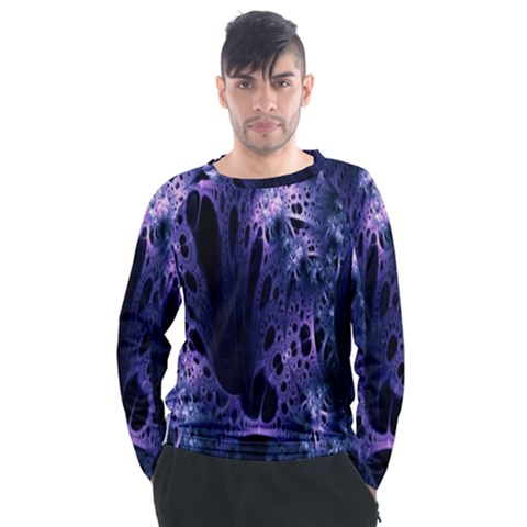 Fractal Web Men s Long Sleeve Raglan Tee by Sparkle