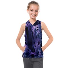 Fractal Web Kids  Sleeveless Hoodie by Sparkle