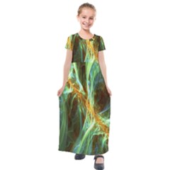 Abstract Illusion Kids  Short Sleeve Maxi Dress by Sparkle