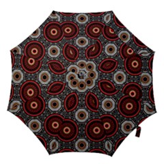 Tribal Aztec Mandala Art Hook Handle Umbrellas (medium) by tmsartbazaar