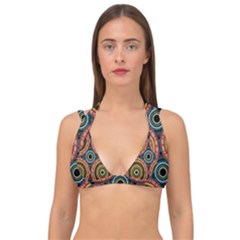 Aztec Multicolor Mandala Double Strap Halter Bikini Top by tmsartbazaar