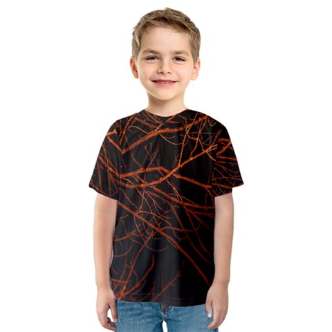 Dark Forest Scene Print Kids  Sport Mesh Tee by dflcprintsclothing