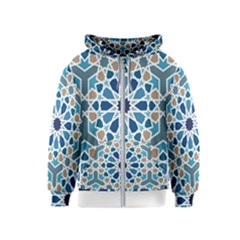 Arabic Geometric Design Pattern  Kids  Zipper Hoodie by LoolyElzayat