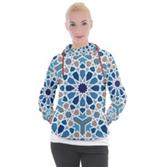 Arabic Geometric Design Pattern  Women s Hooded Pullover by LoolyElzayat