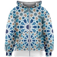 Arabic Geometric Design Pattern  Kids  Zipper Hoodie Without Drawstring by LoolyElzayat