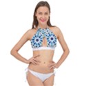 Arabic Geometric Design Pattern  Cross Front Halter Bikini Top View1