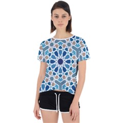 Arabic Geometric Design Pattern  Open Back Sport Tee by LoolyElzayat