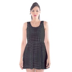 Black Crocodile Skin Scoop Neck Skater Dress by LoolyElzayat