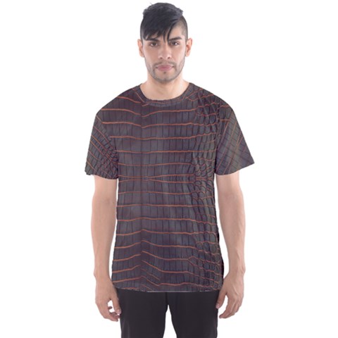 Chestnut Nile Crocodile Skin Men s Sport Mesh Tee by LoolyElzayat