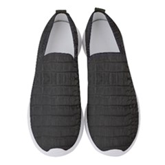 Black Alligator Skin Women s Slip On Sneakers by LoolyElzayat